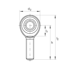 杆端轴承 GAKL8-PW, 根据 DIN ISO 12 240-4 标准,带左旋外螺纹,需维护 杆端轴承 GAKL8-PW, 根据 DIN ISO 12 240-4 标准,带左旋外螺纹,需维护