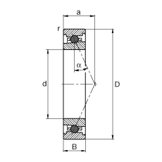 主轴轴承 HC7014-E-T-P4S, 调节，成对或单元安装，接触角 α = 25°，陶瓷球，限制公差