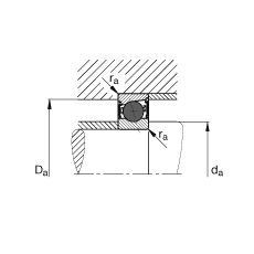 主轴轴承 HCB7005-E-2RSD-T-P4S, 调节，成对或单元安装，接触角 α = 25°，陶瓷球，两侧唇密封，非接触，限制公差