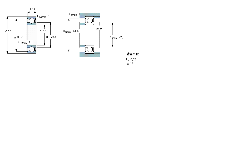 SKF 深沟球6303-2Z样本图片