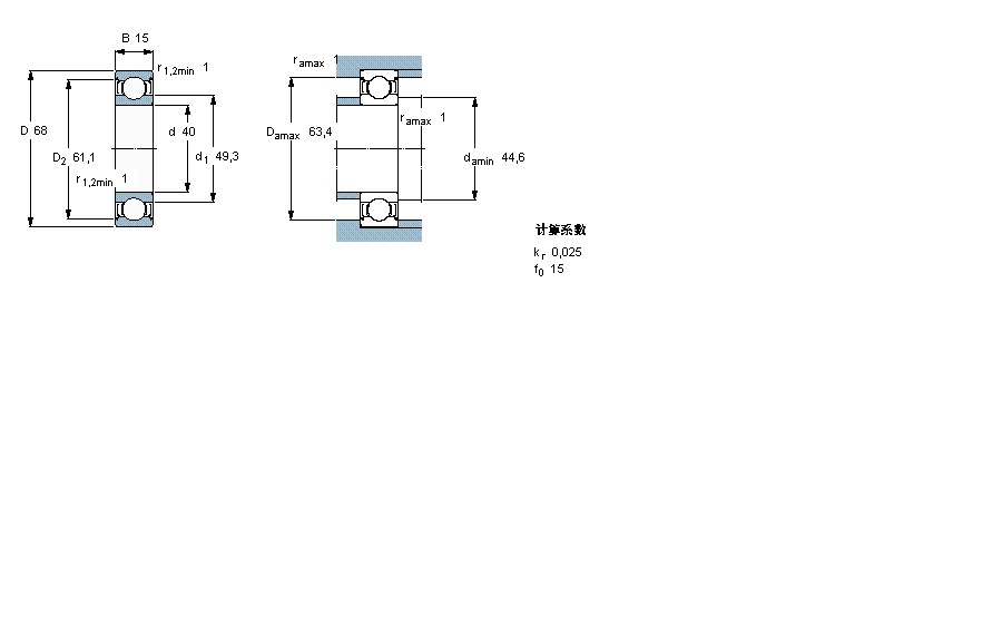 SKF 深沟球6008-2Z样本图片