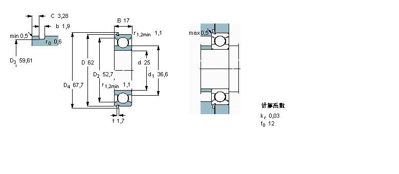 SKF 深沟球6305N样本图片