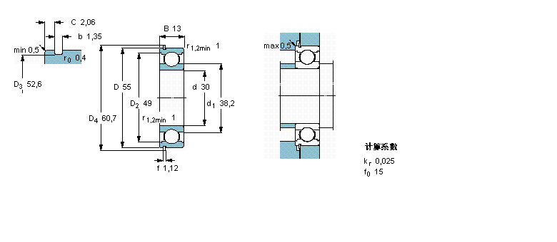 SKF 深沟球6006NR样本图片