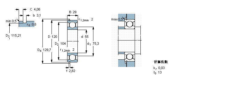 SKF 深沟球6311N样本图片