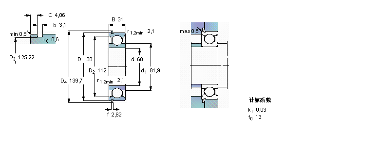 SKF 深沟球6312NR样本图片