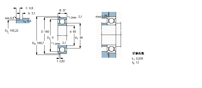 SKF 深沟球6413N样本图片