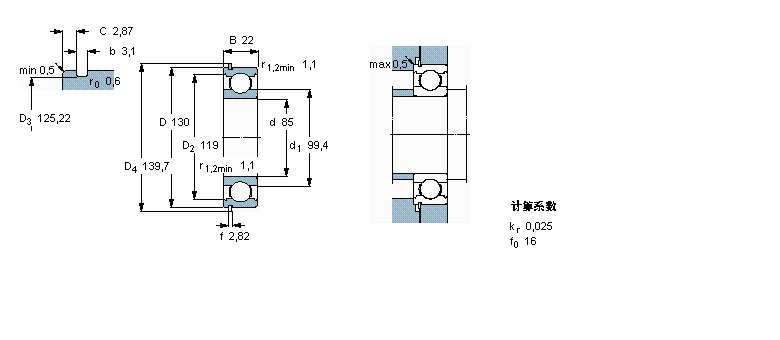 SKF 深沟球6017N样本图片