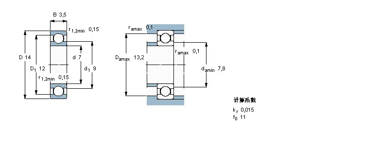 SKF 深沟球W618/7样本图片