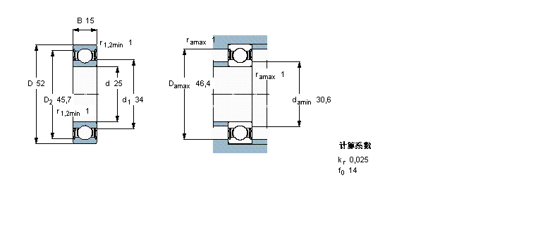 SKF 深沟球W6205-2RS1样本图片
