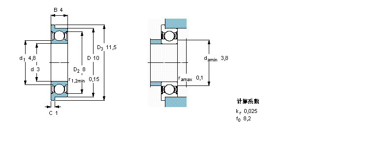 SKF 深沟球W623-2ZR样本图片