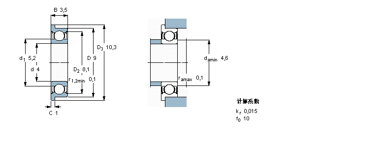 SKF 深沟球W628/4-2ZR样本图片