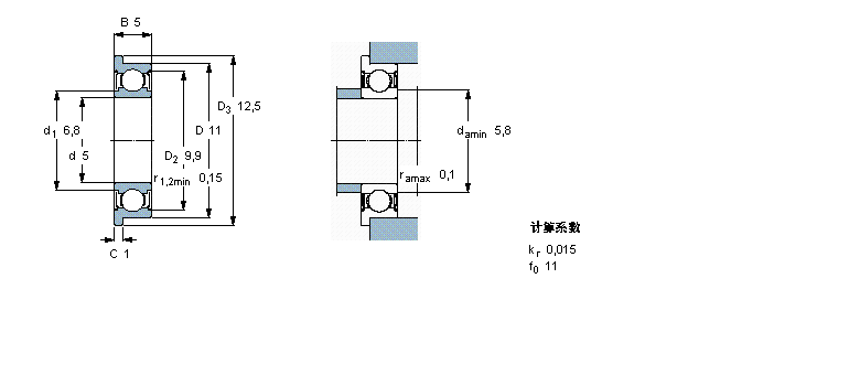 SKF 深沟球W638/5-2ZR样本图片