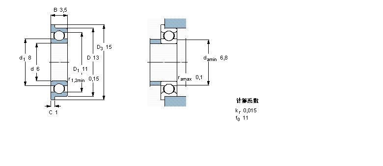 SKF 深沟球W618/6R样本图片