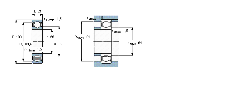 SKF 深沟球6211-2Z/VA228样本图片