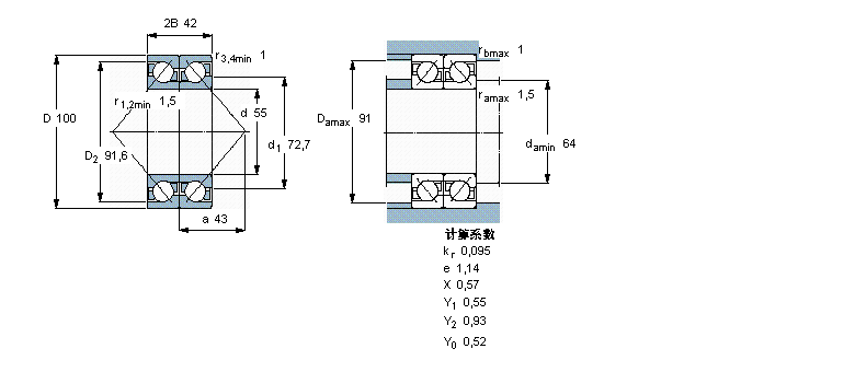 SKF 角接触球2×7211BEGAP样本图片