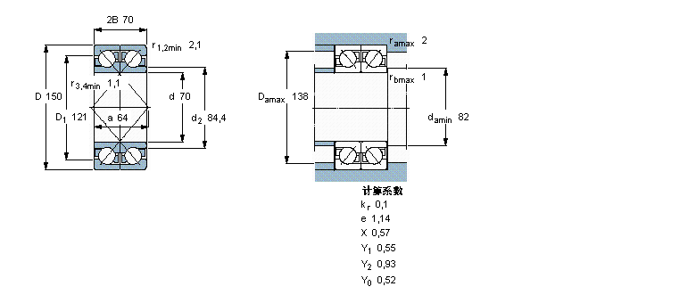 SKF 角接触球2×7314BECBPH样本图片