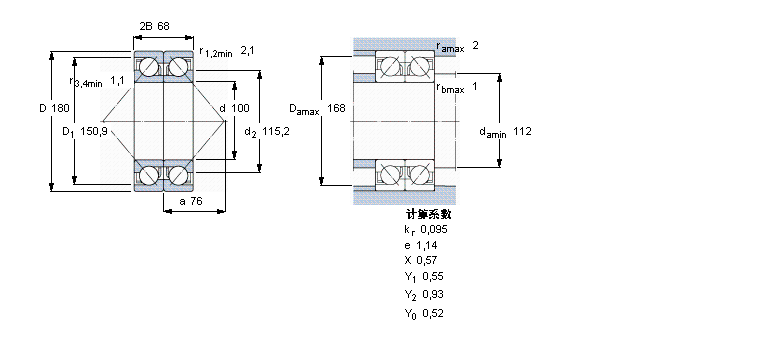 SKF 角接触球2×7220BECBY样本图片