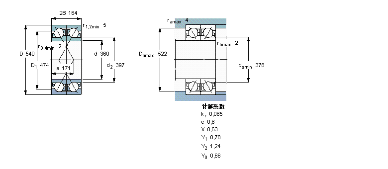SKF 角接触球2×7072AGM样本图片