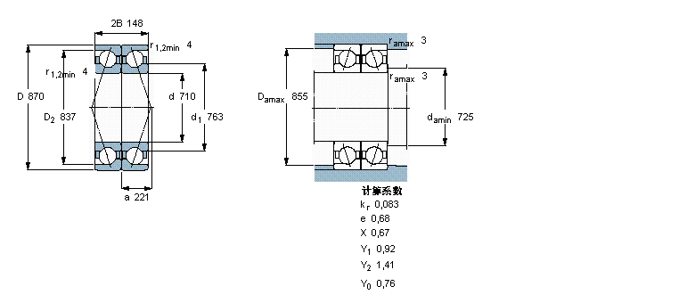SKF 角接触球2×718/710ACGMB样本图片