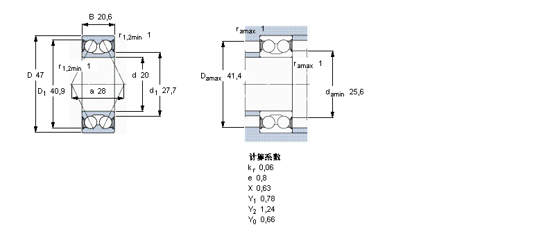 SKF 角接触球3204A-2RS1/MT33样本图片