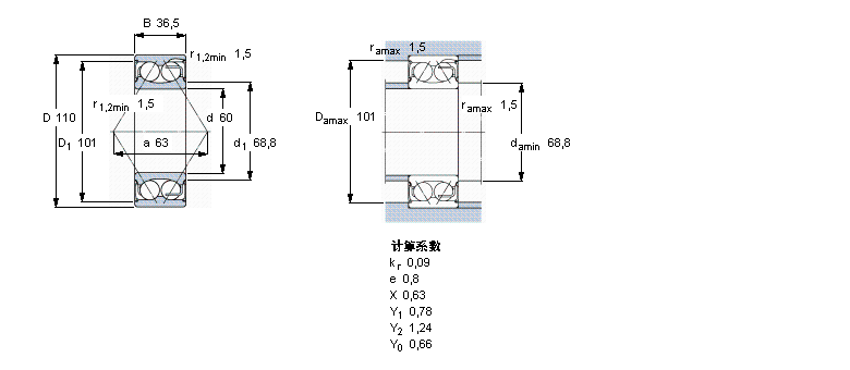 SKF 角接触球5212E-2RS1样本图片