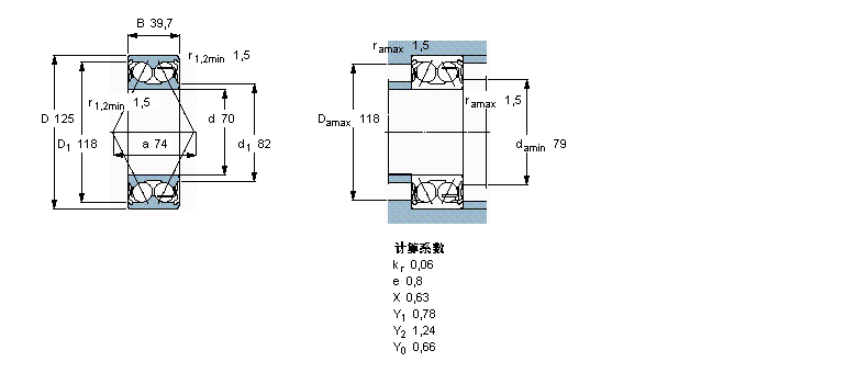 SKF 角接触球5214A-2Z样本图片