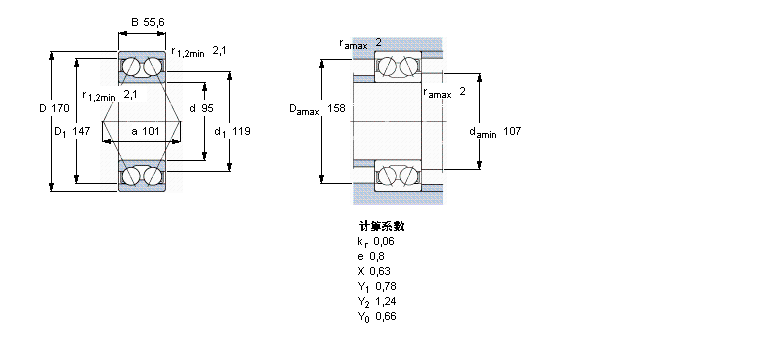 SKF 角接触球3219A样本图片