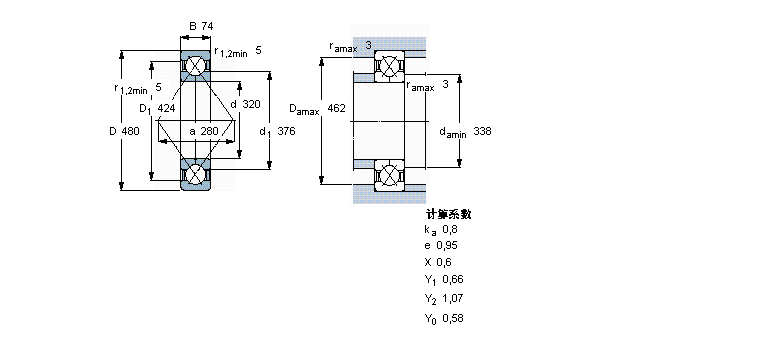 SKF 角接触球QJ1064MA样本图片
