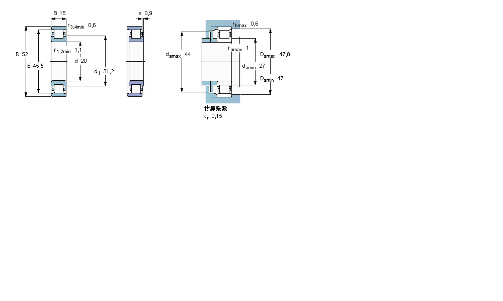 SKF 圆柱滚子N304ECP样本图片