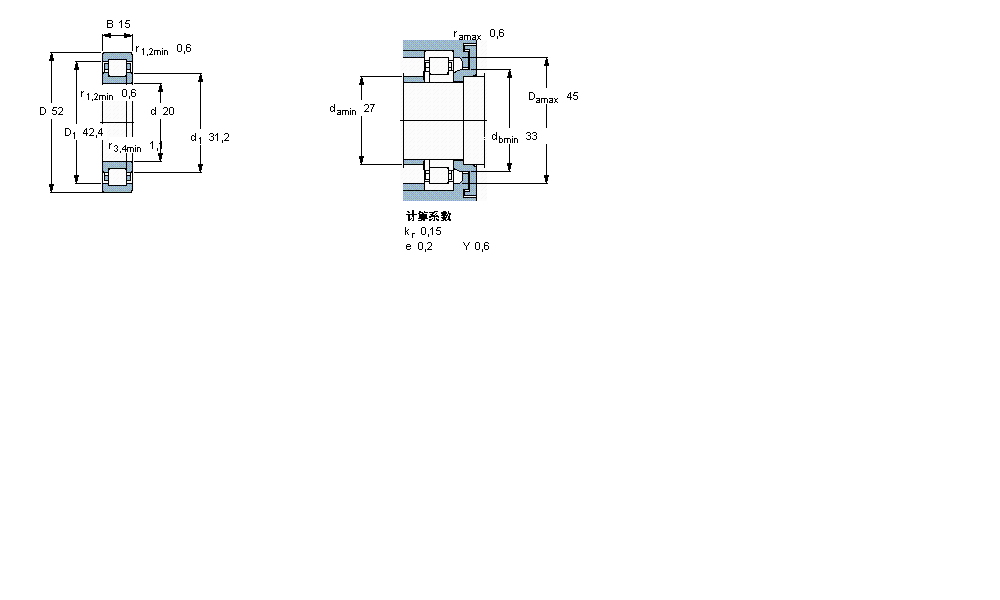 SKF 圆柱滚子NUP304ECP样本图片