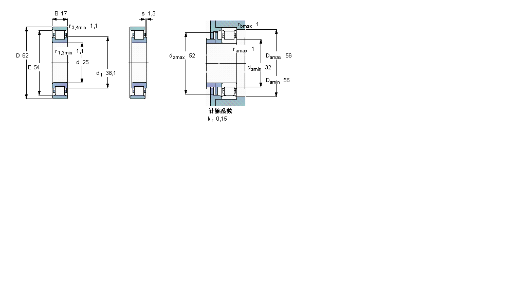 SKF 圆柱滚子N305ECP样本图片