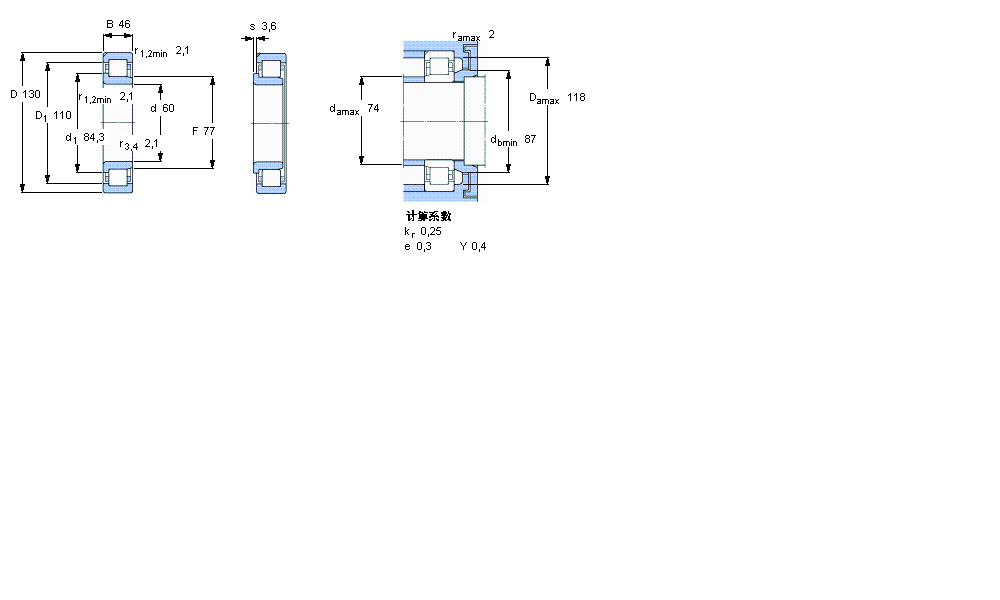 SKF 圆柱滚子NJ2312ECN1ML样本图片