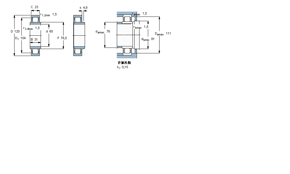 SKF 圆柱滚子NUB213ECJ样本图片
