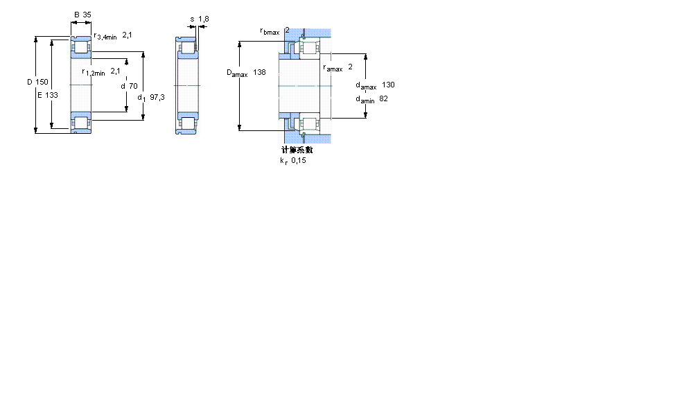 SKF 圆柱滚子N314ECNJ样本图片