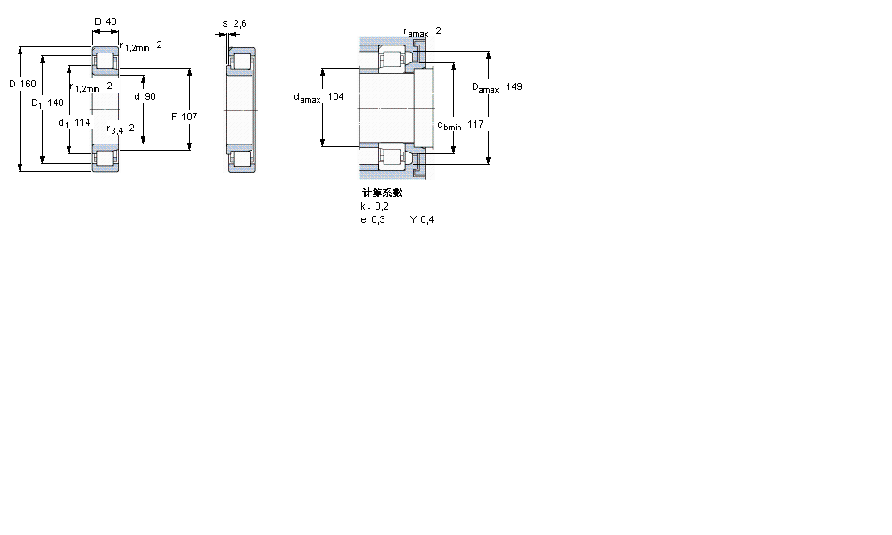 SKF 圆柱滚子NJ2218ECN1ML样本图片