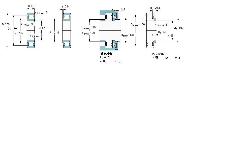 SKF 圆柱滚子NJ319ECJ样本图片
