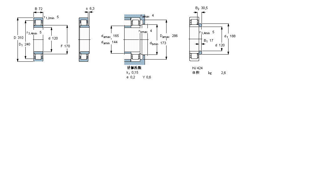 SKF 圆柱滚子NU424样本图片