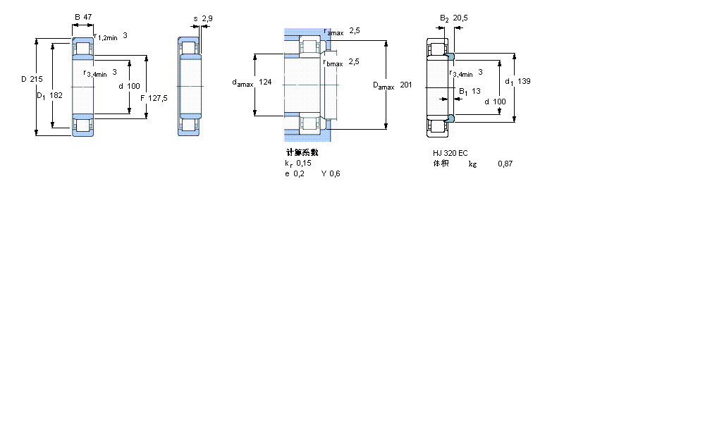 SKF 圆柱滚子NU320ECN1ML样本图片