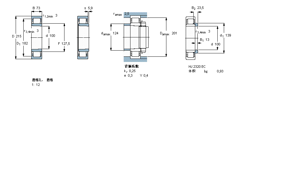 SKF 圆柱滚子NU2320ECKML样本图片