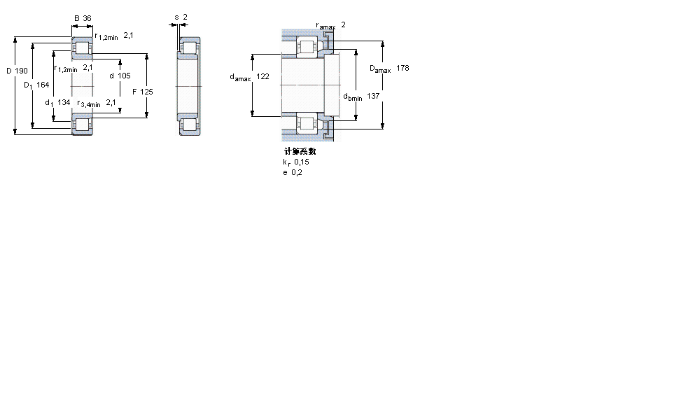 SKF 圆柱滚子NJ221ECN2ML样本图片