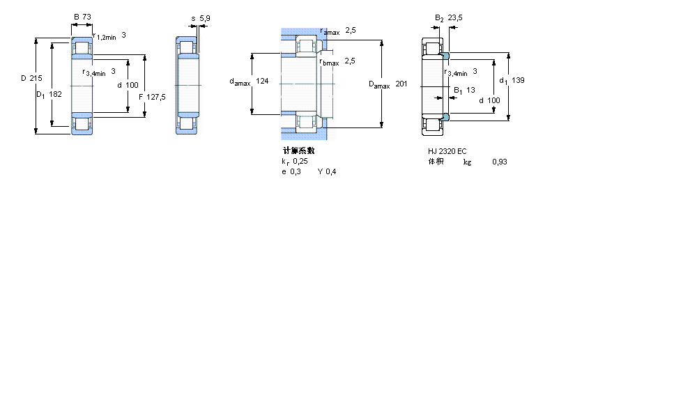 SKF 圆柱滚子NU2320ECN1ML样本图片