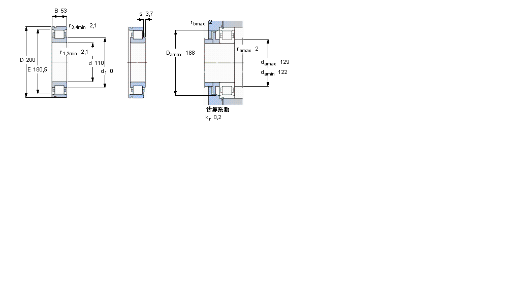 SKF 圆柱滚子NU2222ECNML样本图片