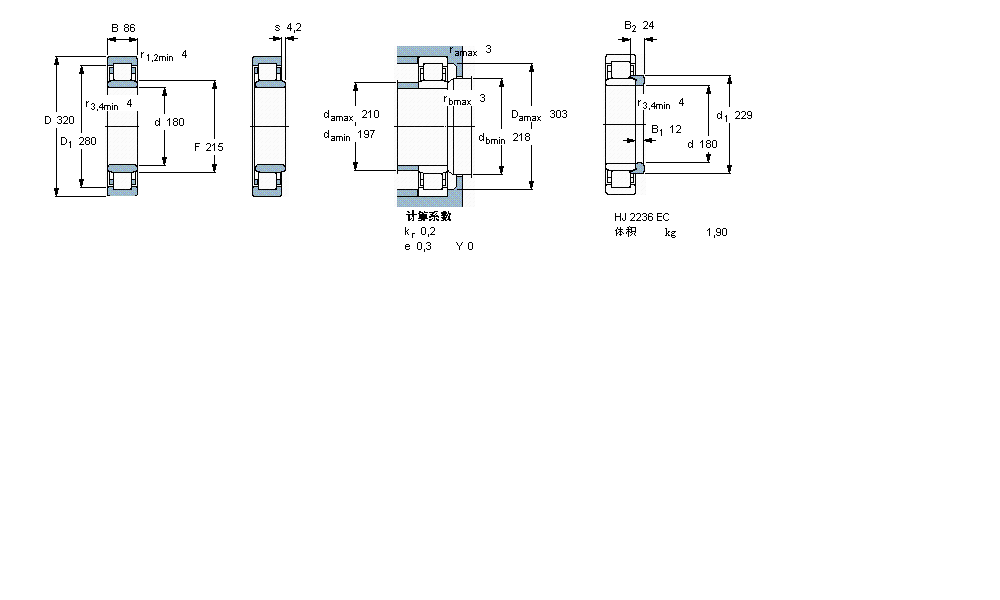 SKF 圆柱滚子NU2236ECMA样本图片