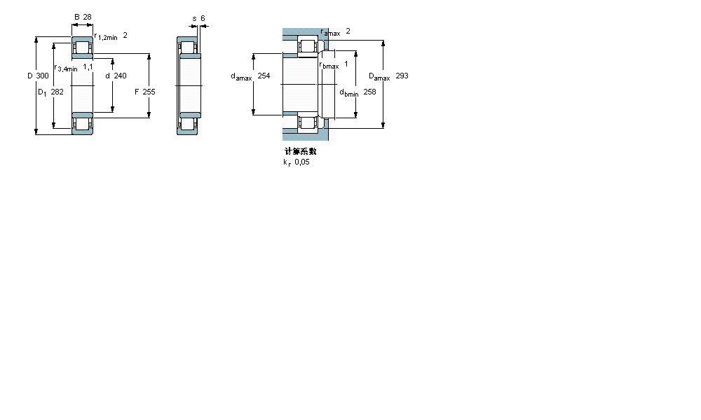 SKF 圆柱滚子NUZ1848ECMA样本图片