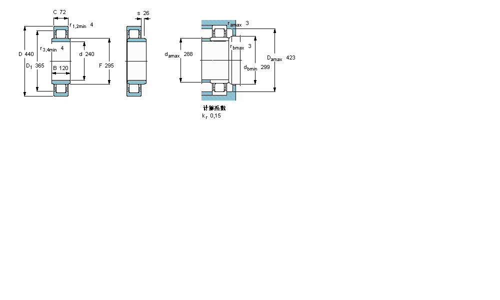 SKF 圆柱滚子NUB248MA样本图片