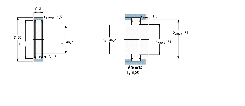 SKF 圆柱滚子RNU2307ECP样本图片