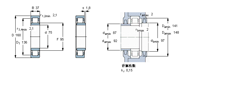 SKF 圆柱滚子NU315ECP/VL0241样本图片