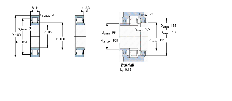 SKF 圆柱滚子NU317ECM/C3VL0241样本图片