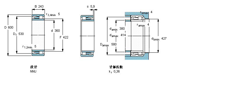 SKF 圆柱滚子NNU4172M样本图片