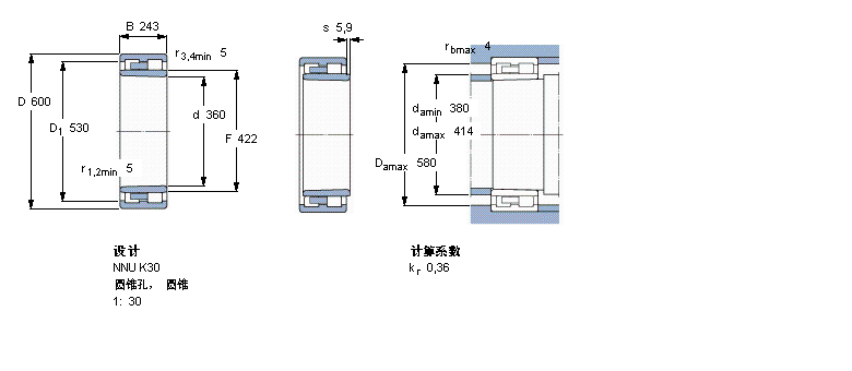 SKF 圆柱滚子NNU4172K30M样本图片